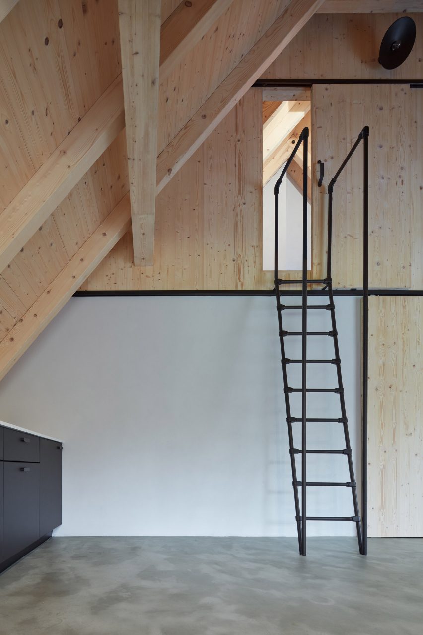 Step ladder leading to different rooms