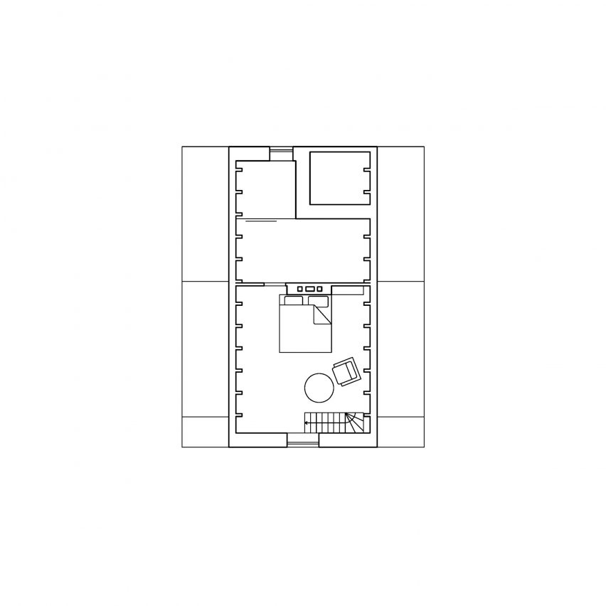 First floor plan of Cottage Pod Bukovou by Mjölk architekti