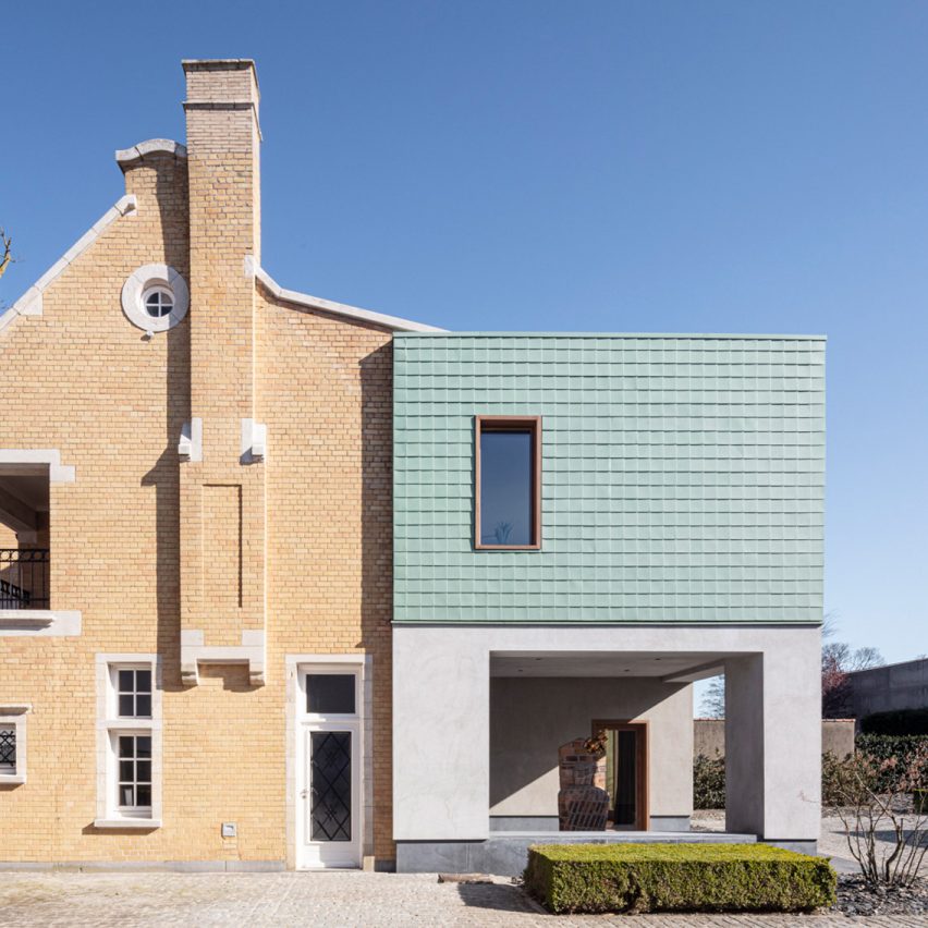 Green copper clad facade