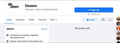 Dezeen banned on Facebook in Australia