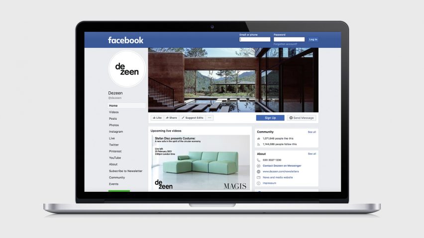 Dezeen Facebook blocked in Australia