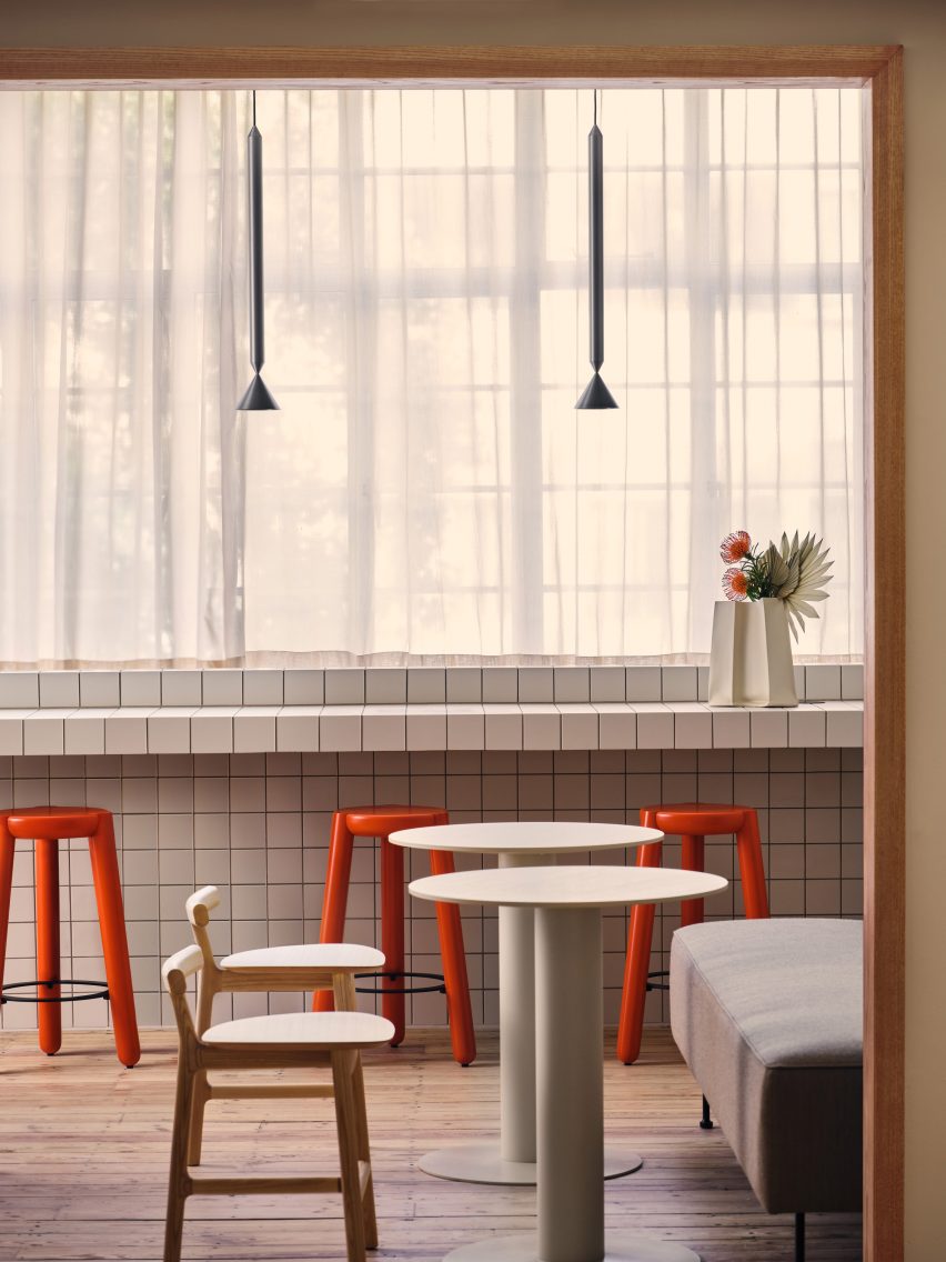 Douglas House co-working space with orange chairs