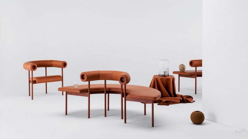 Font sofa system armchair and curved sofa