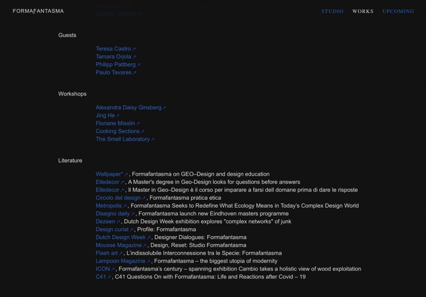 External references on the website