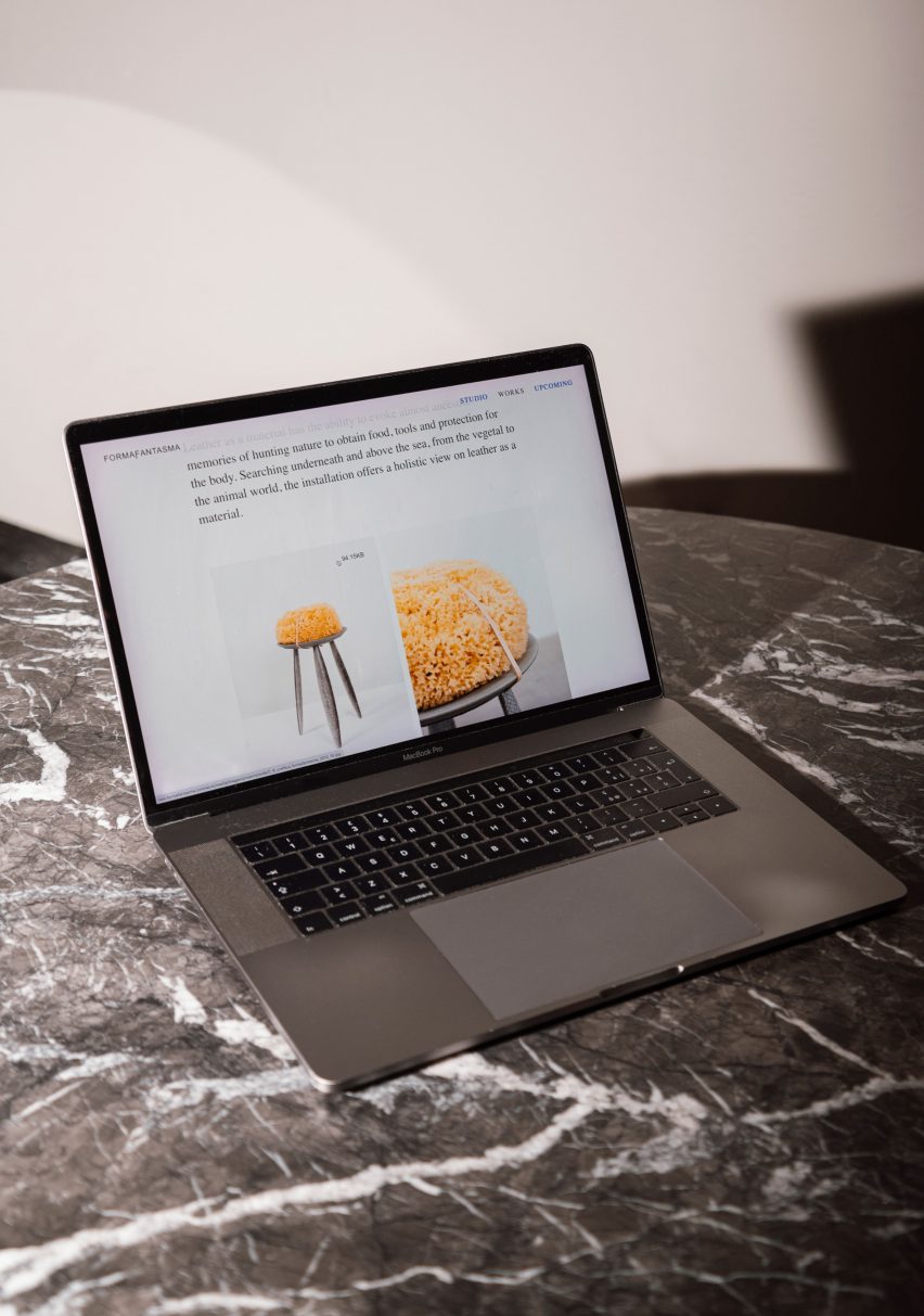 The website as seen on a laptop
