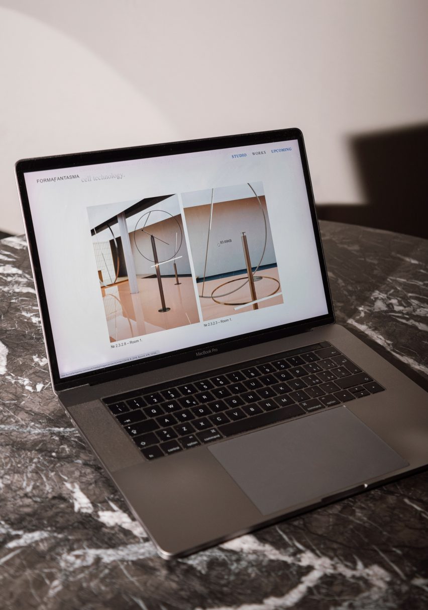 The website as seen on a laptop