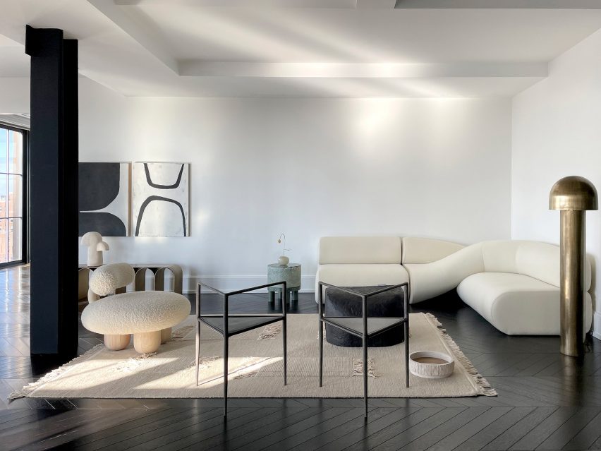 Works displayed in the apartment at Walker Tower