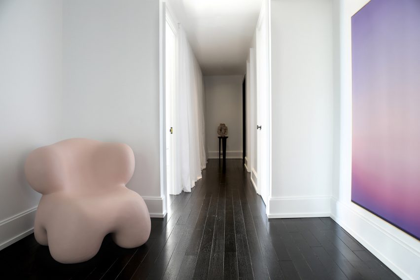 A corridor showing Studio Noon's chubby chair displayed