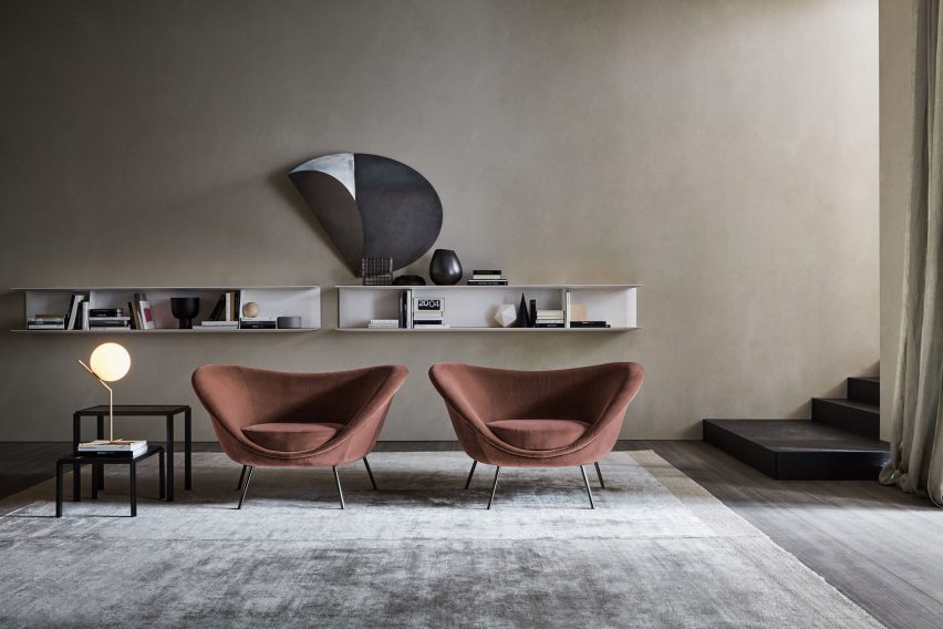 Gio Ponti armchair via Molteni&C in a living room
