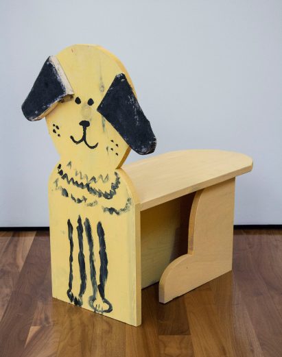 Dog-shaped chair from Grade Three Chairs project by Bruce Edelstein at Trinity School