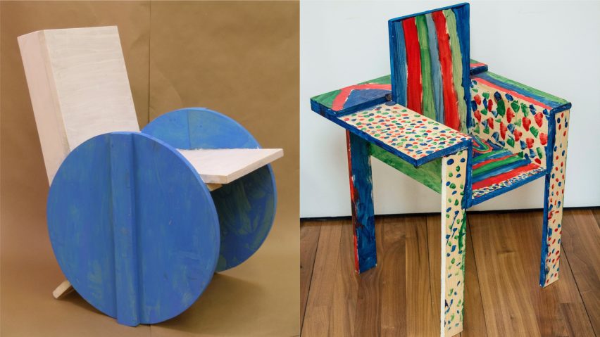 Chairs from Grade Three Chairs project by Bruce Edelstein at Trinity School