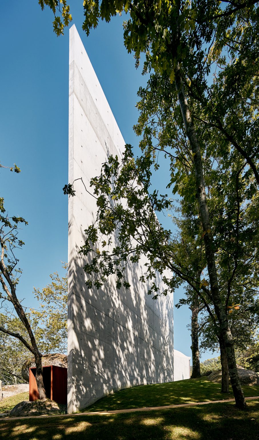 The concrete facade of a chapel by Nicholas Burns