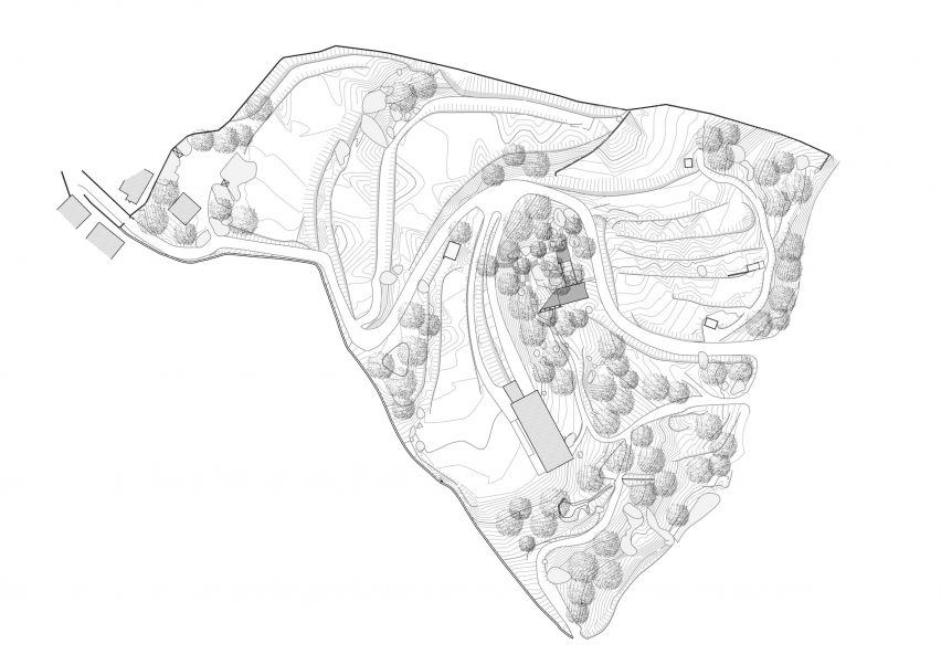 A site plan for the Chapel and Meditation Room by Nicholas Burns