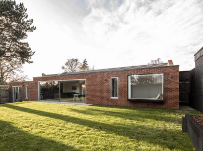 Rear elevation of Honey and Walnut House by Intervention Architecture