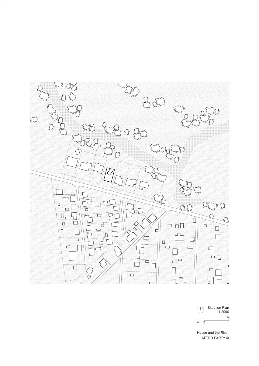Living space and terrace in House and the River by After Party site plan