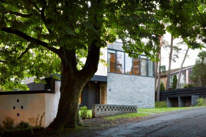 The brick exterior of a house in Glasgow by McGinlay Bell