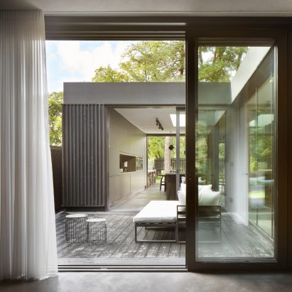 The entrance to a courtyard within a house in Glasgow