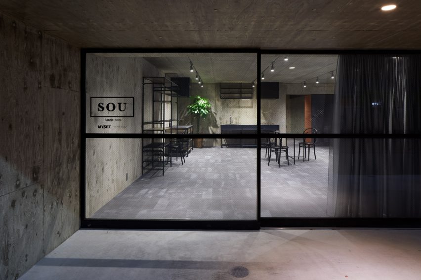A concrete showroom in Japan