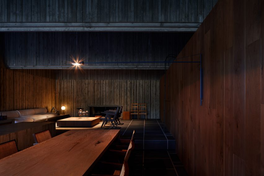A dark living room in a Japanese house