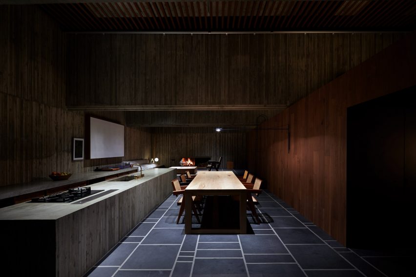 The living room of House T by Suppose Design Office