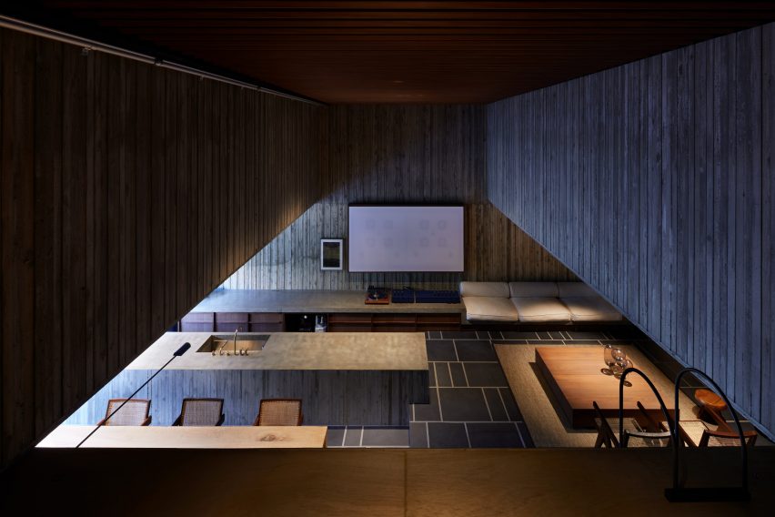 The concrete interiors of House T by Suppose Design Office