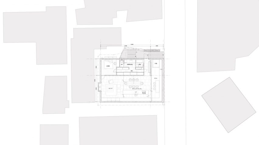 Ground floor plan for House T by Suppose Design Office