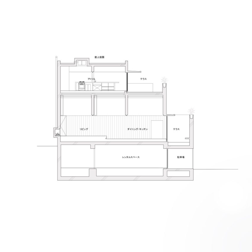 A section of House T by Suppose Design Office