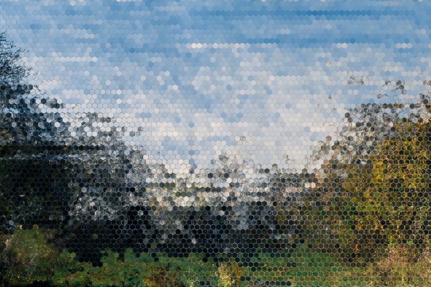 Mirrored pet crematorium at Drnov Air Defense Site by Petr Hájek Architekti