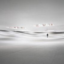 Openings in its roof allow sunlight and rain to enter 