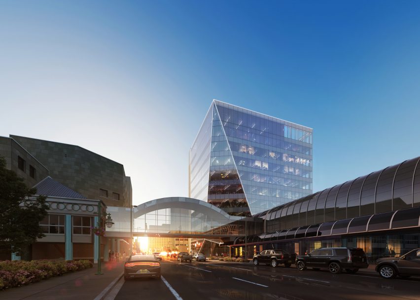 The glacier-like Key Bank Plaza office by Perkins and Will
