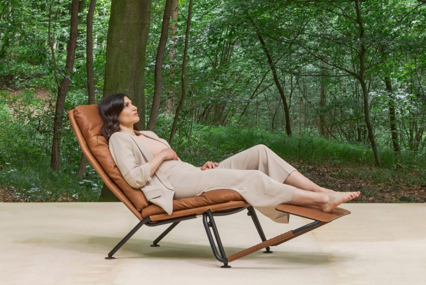 The chair in a leather version