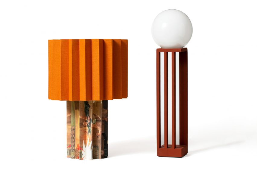 Colourful Plissé lamp and Libreria lamp