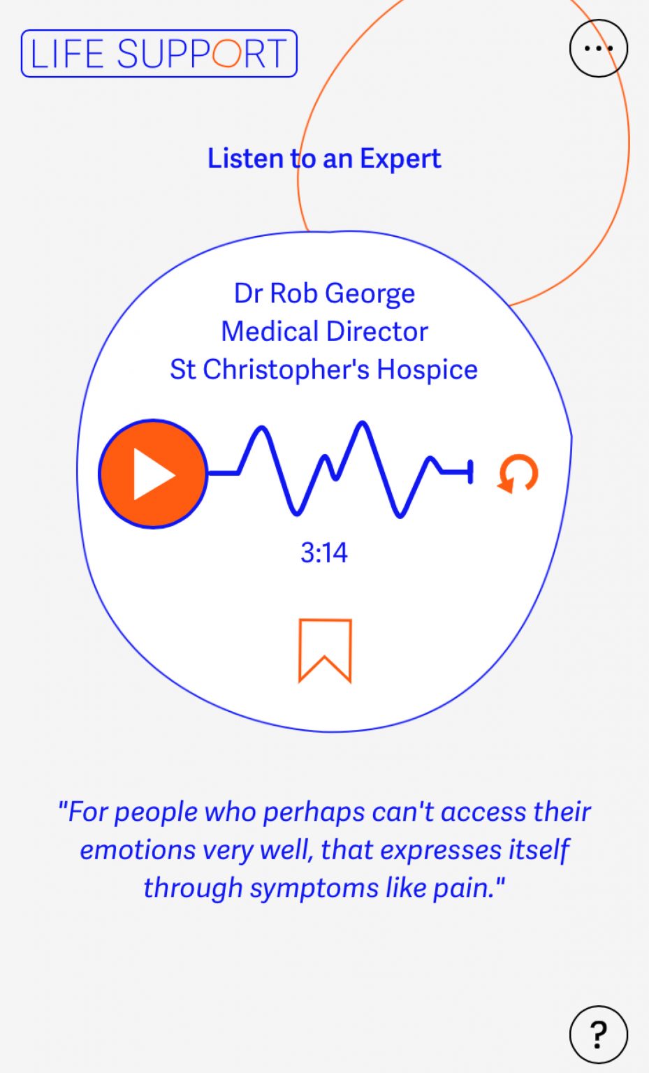 An audio clip from an expert