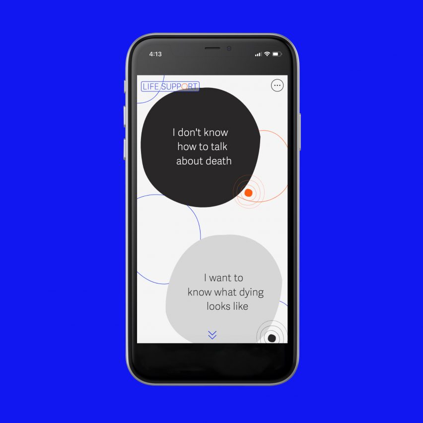 Statements in bubbles on a blue background
