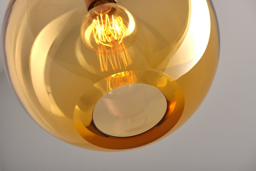 Close-up of Sasha pendant light in aurora yellow