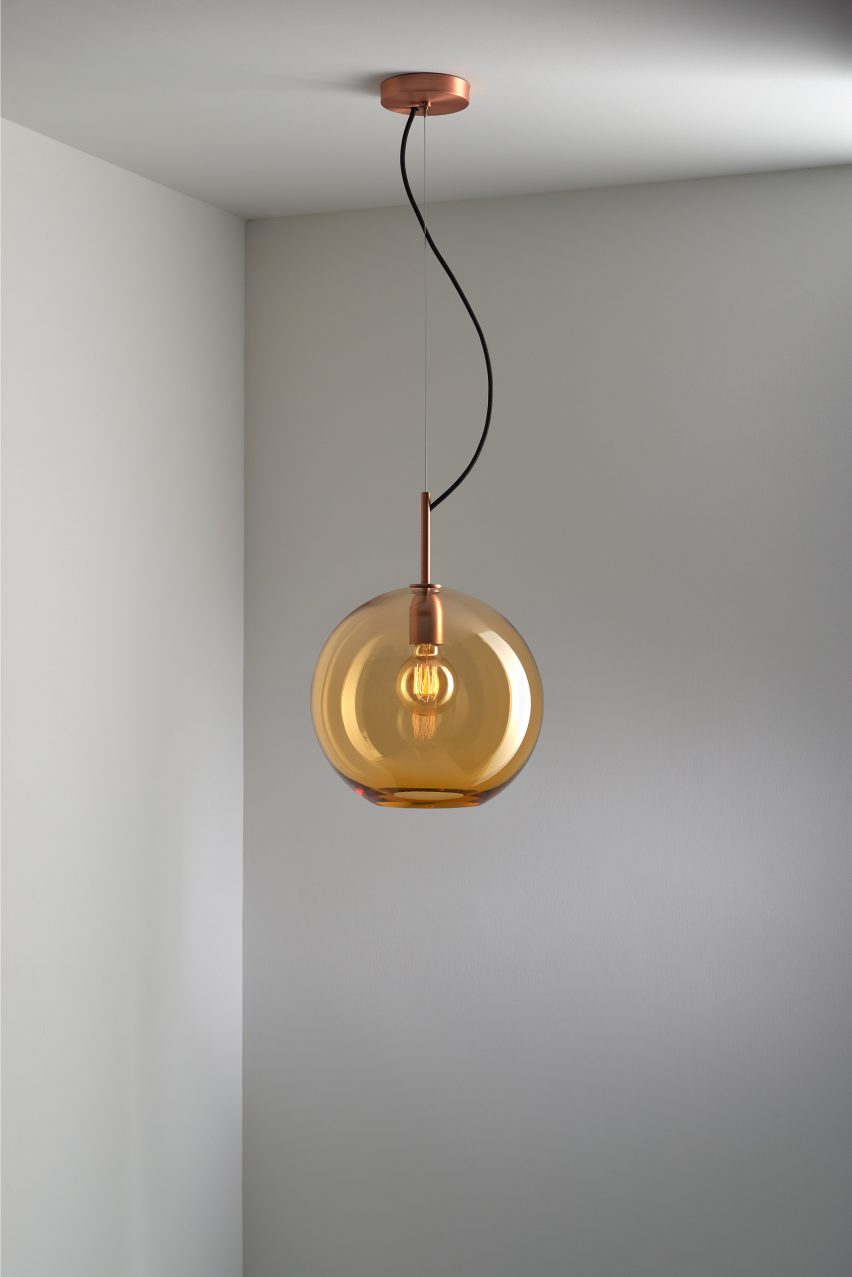 Sasha pendant light in aurora yellow