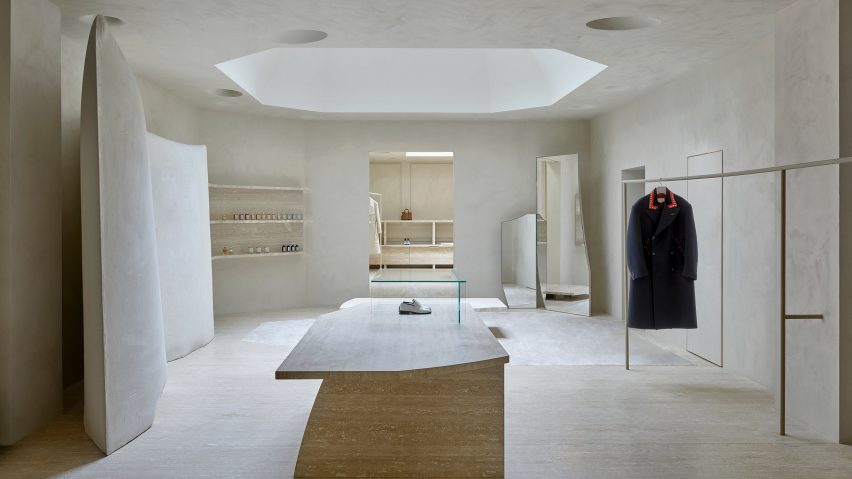 Interior of Maison Margiela's London Bruton Street store by Studio Anne Holtrop