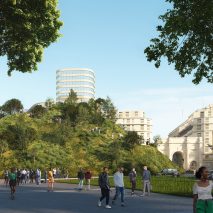 An artificial hill beside Marble Arch