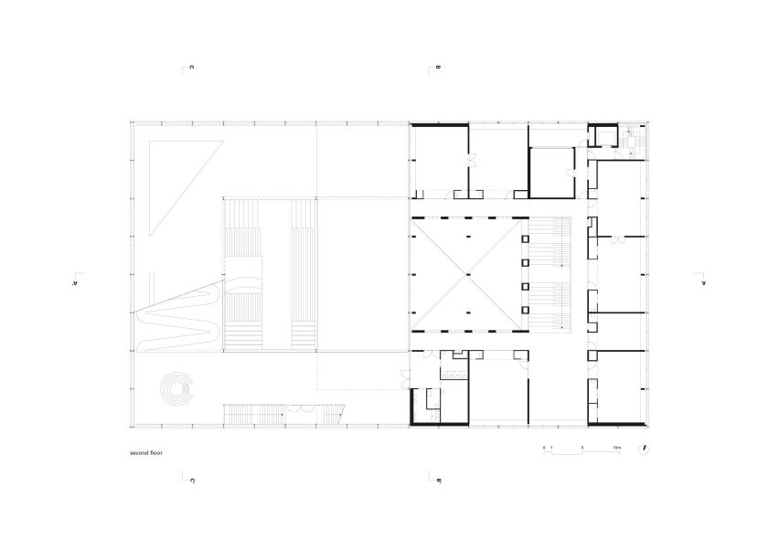 Plans and sections of Melopee School in Ghent by XDGA