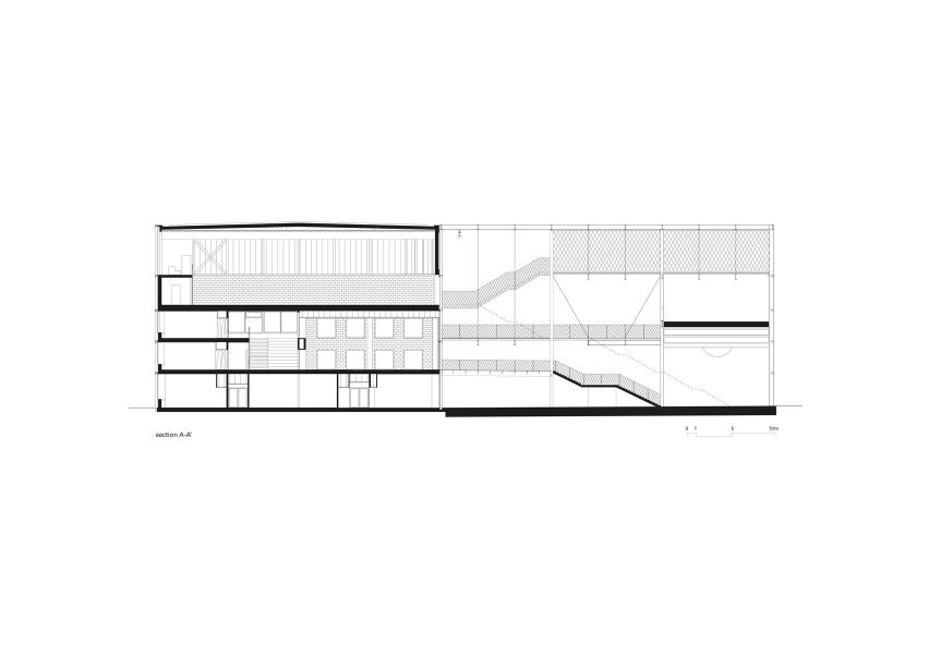 Plans and sections of Melopee School in Ghent by XDGA