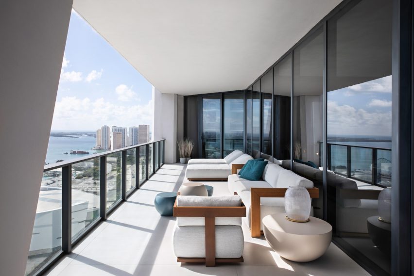 Terrace of One Thousand Museum apartment by Meridiani