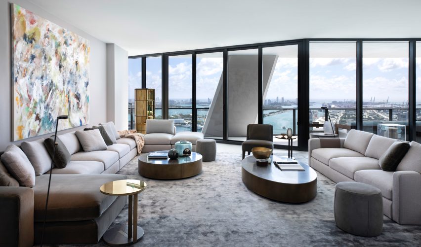 Hernan Arriaga uses Meridiani furniture to style One Thousand Museum apartment