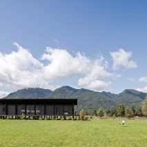 Distance view of Casa Tobita in Lago Ranco Chile