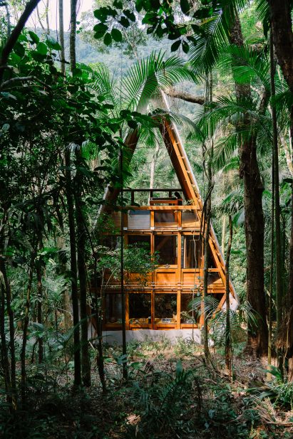 Gabled roof of cabin in Brazil