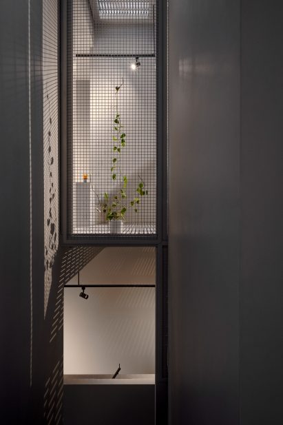 Steel mesh wall in residential building