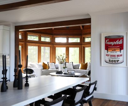 The Muskoka Room and the dining room are connected