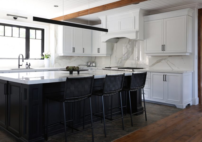 The sleek monochrome kitchen