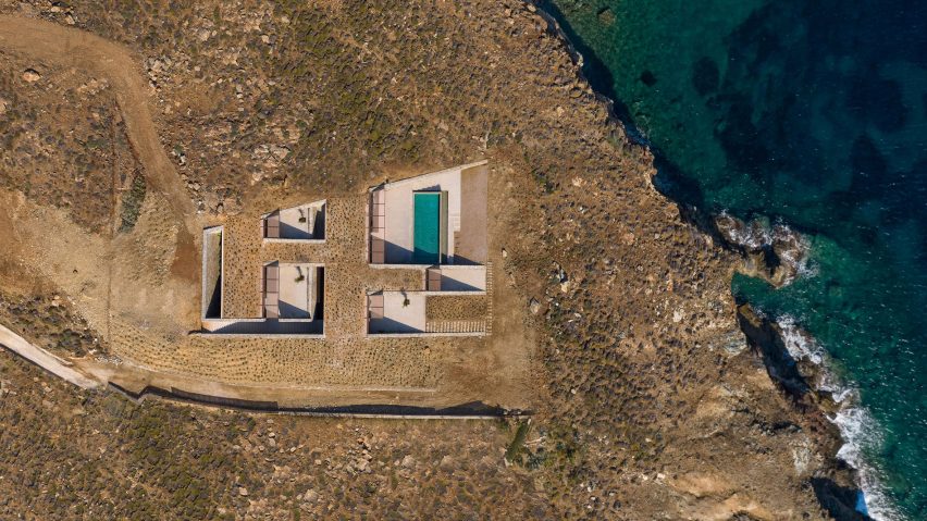 Mold Architects embeds cave-like house in hillside overlooking the Mediterranean Sea