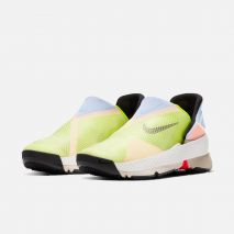 A pair of brightly coloured Nike Go FlyEase trainers