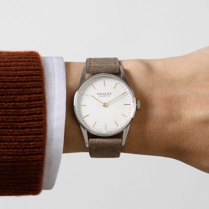 A person wearing the Orion 33 duo watch